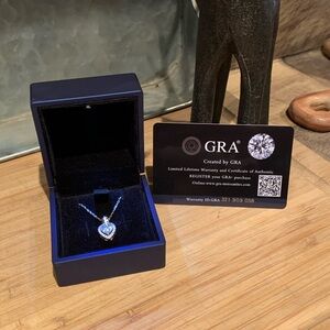 Over 1 ctw heart halo Moissanite necklace